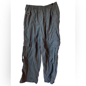 Wild Fable Cargo Pants Hi-Rise Wide Leg Pull-On Gray Baggy parachute Style Med
